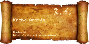 Krcho András névjegykártya